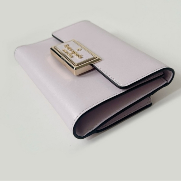 Kate Spade Reegan Leather Medium Flap Wallett, Pale Amethyst NWT - Picture 10 of 10